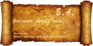 Berauer Antónia névjegykártya